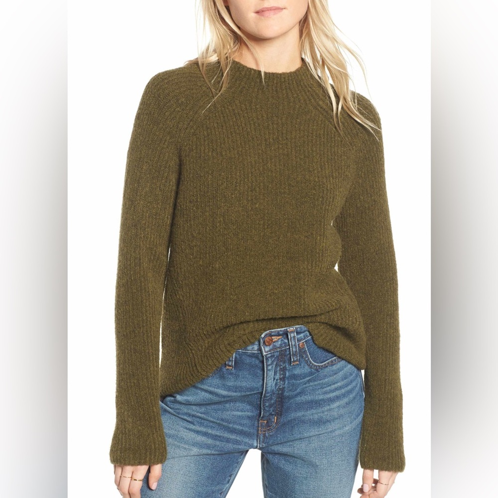 Madewell Olive Crewneck Knit Sweater